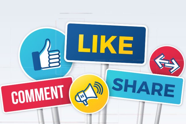 Social-Media Like Share Schilder 