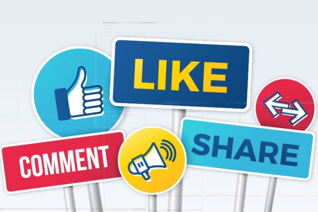Social-Media Like Share Schilder 