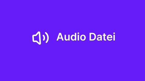 Violettes Vorschaubild mit Lautsprecher-Symbol und der Aufschrift Audio Datei